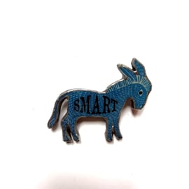 Blue Smart Ass Donkey Resin Graduation Brooch by EllyMental 