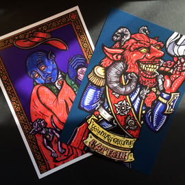 Vampire and Devil - A5 Art Print Double Feature