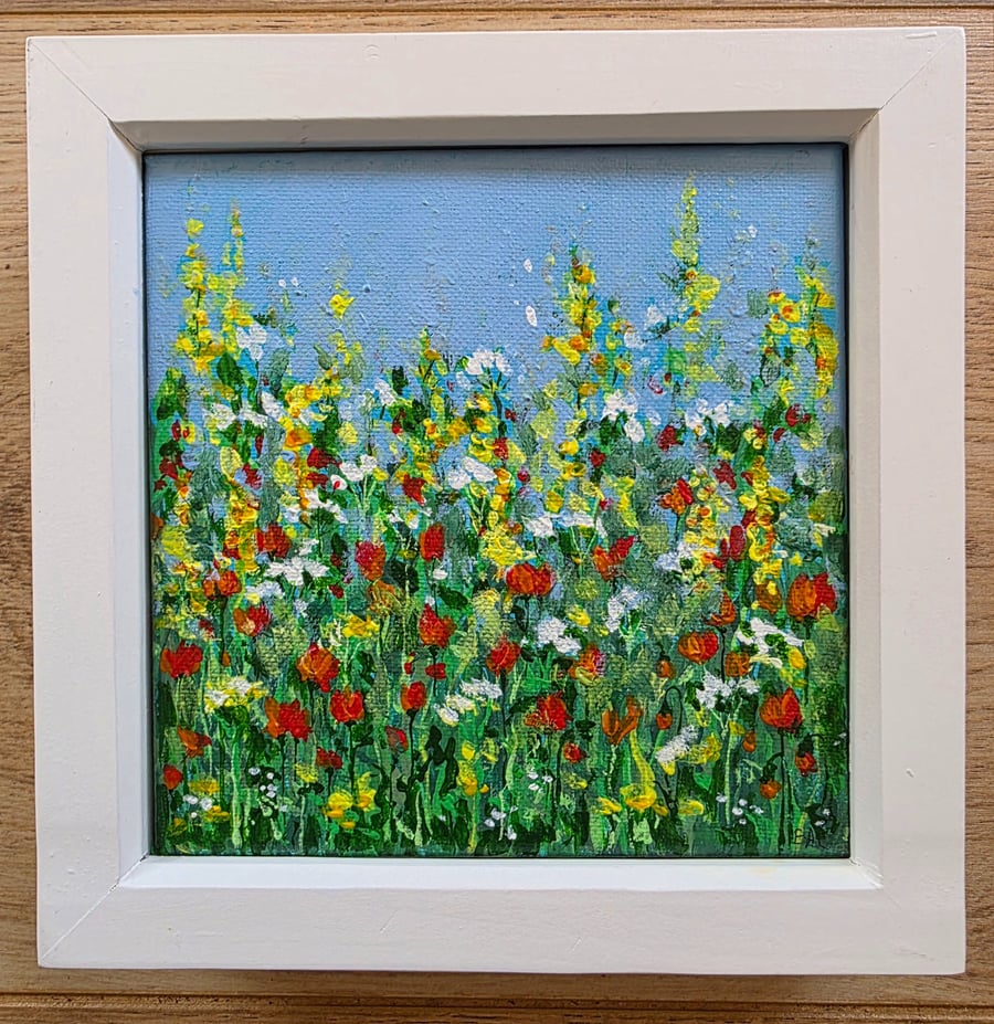 'Wild Fire Flowers original acrylic painting 