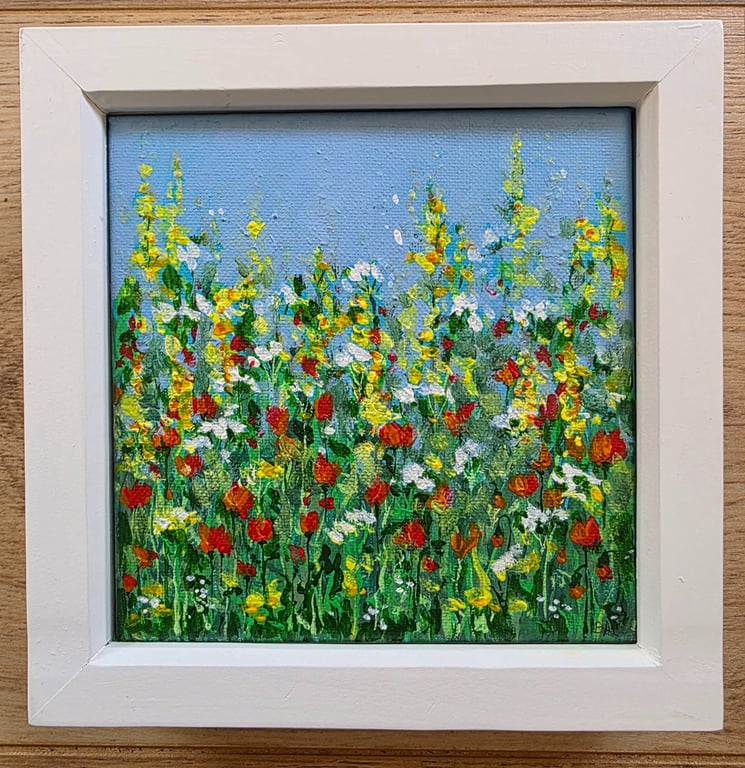 'Wild Fire Flowers original acrylic painting 