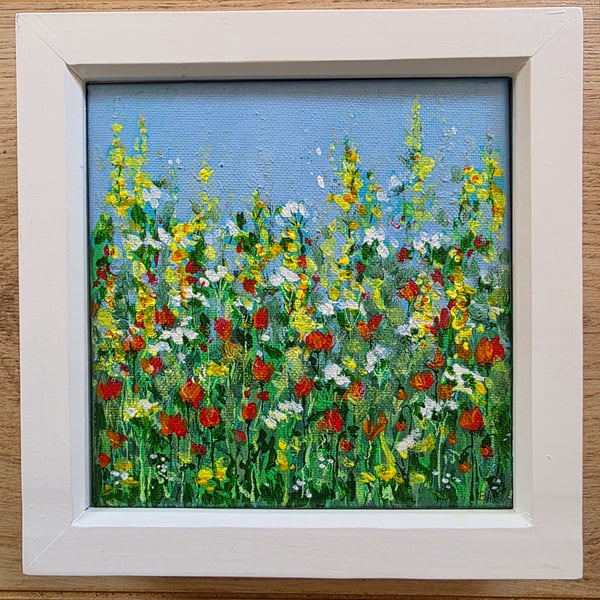 'Wild Fire Flowers original acrylic painting 