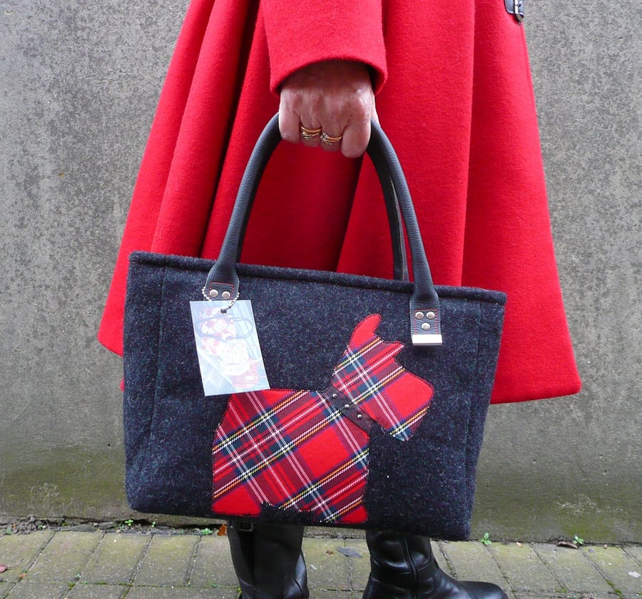 Royal Stewart Scottie Dog handbag top handle ha. Folksy