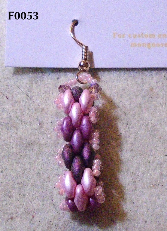 Brickwork-pattern bead earrings (customisable)