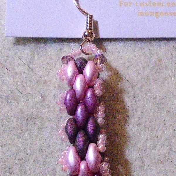 Brickwork-pattern bead earrings (customisable)