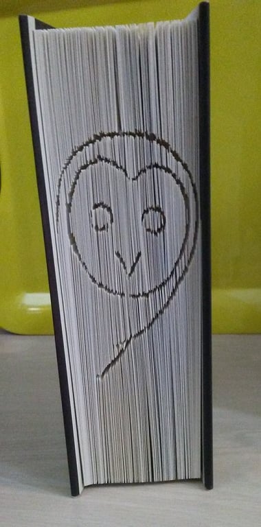 Owl Face CUT & FOLD Book Folding Pattern - EMAILED PDF PATTERN