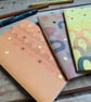 Set of 3 Hand Bound and Hand-printed Journals. Browns, Oranges, Yellows. - Image 2