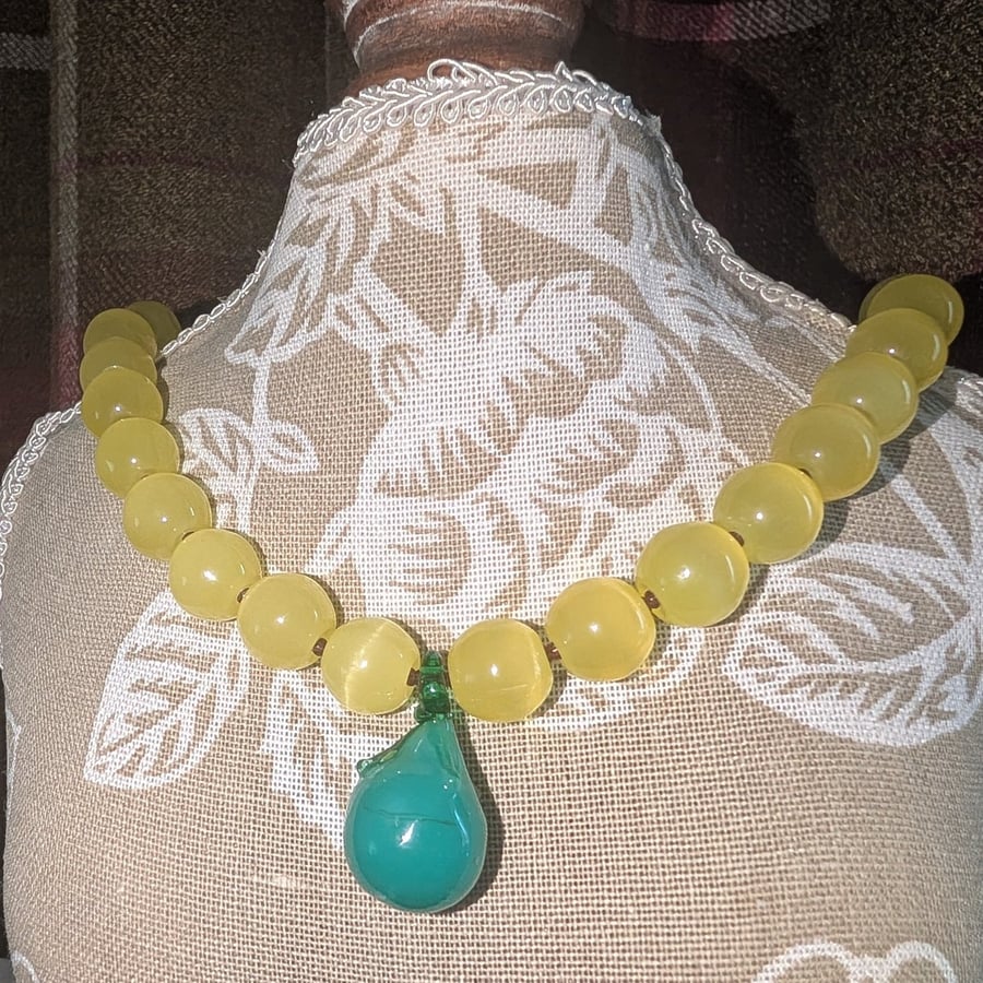 "Yellow Pear" Necklace 