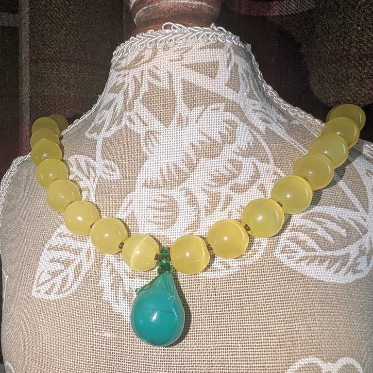 "Yellow Pear" Necklace 