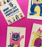 Nine Lucky Cat Postcards - Image 2