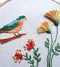 Bird with flowers embroidery art - hand embroidered picture - Image 7