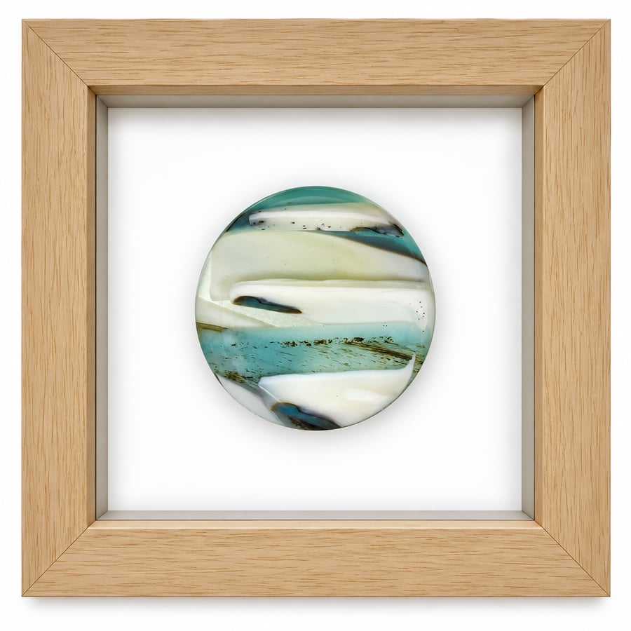 Framed fused glass rondel - E