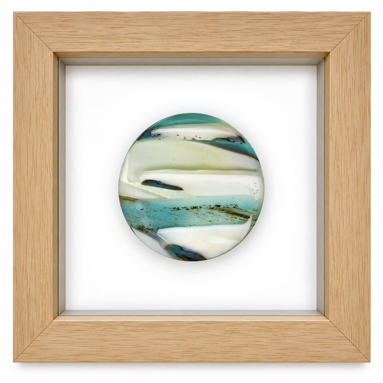 Framed fused glass rondel - E