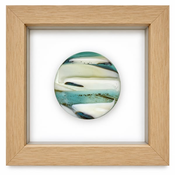 Framed fused glass rondel - E