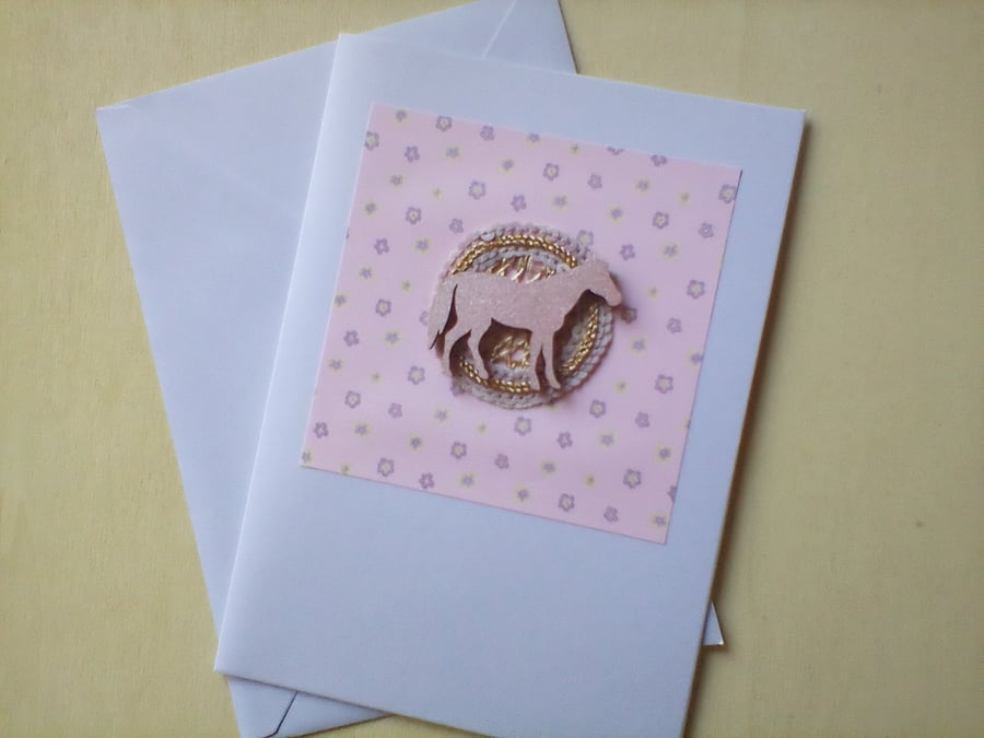 Horse Pony Themed Blank Greetings Card Birthday Thank You etc