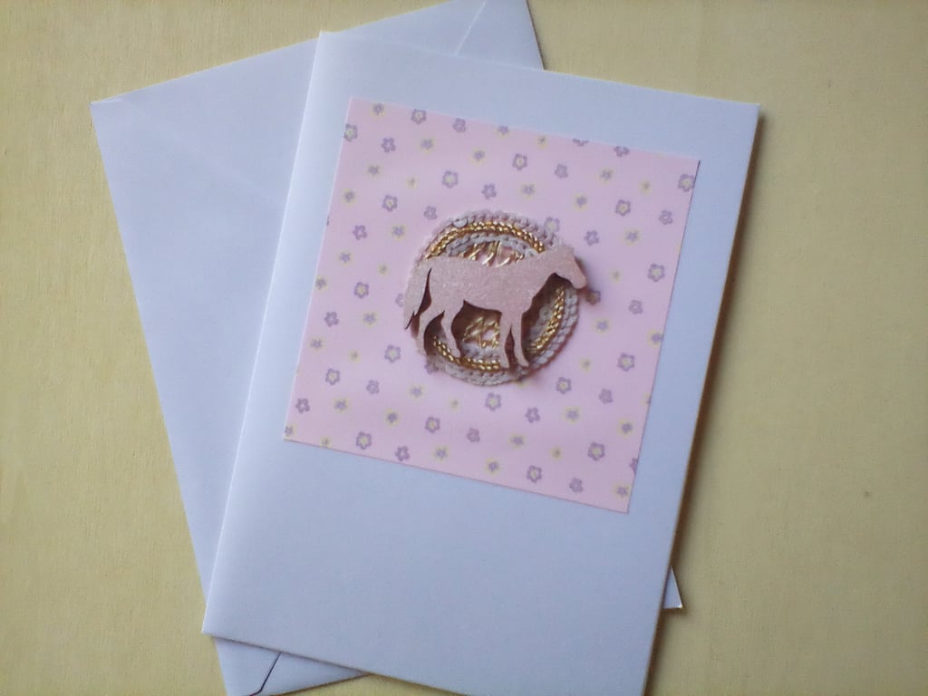 Horse Pony Themed Blank Greetings Card Birthday Thank You etc