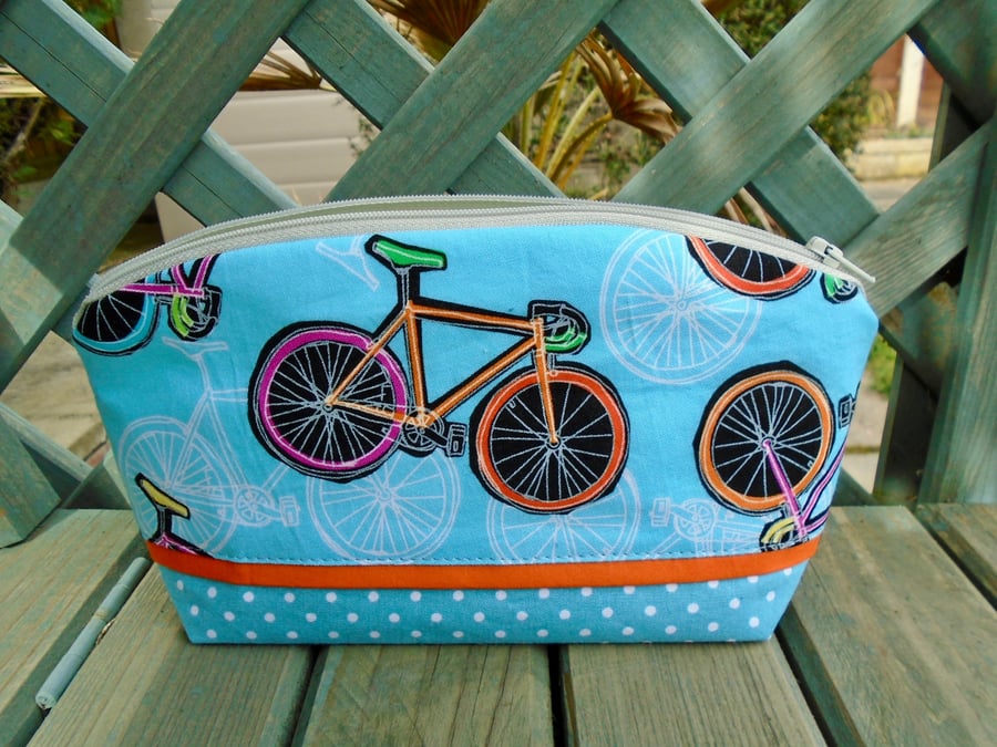Cotton Make Up Bag - Bicycle Make Up Bag 