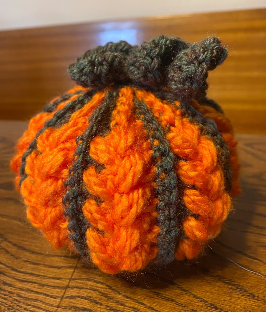 Crochet Pumpkin Decoration Ornament - reusable home decor Halloween autumn