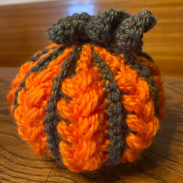 Crochet Pumpkin Decoration Ornament - reusable home decor Halloween autumn