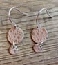 Pure silver, circle earrings with lovely bubble texture - Image 2