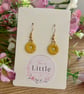 Yellow Flower Dangle Earrings, Enamel Floral Charms, Handmade Jewellery - Image 3