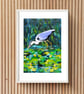Bird art print Heron acrylic painting  - Image 7