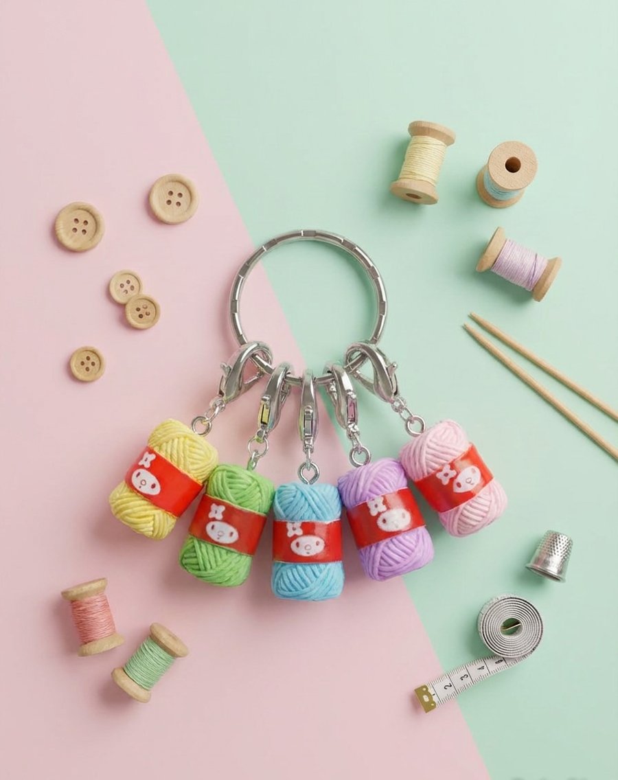 Yarn Ball Stitch Marker Charms 