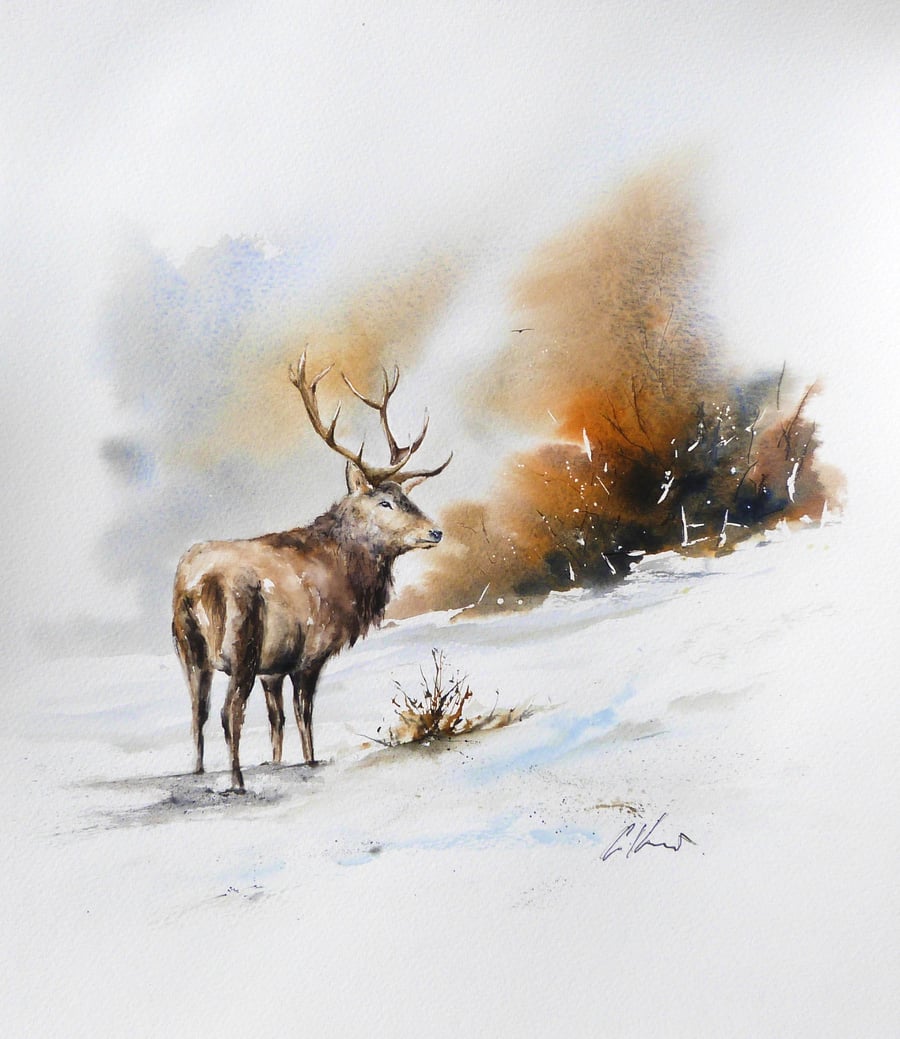 Golden, Original Watercolour Painting.