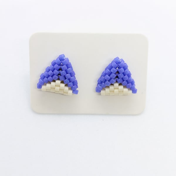 Triangle Stud Earrings - Lavender 