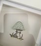 Sea Glass Toadstool Wall Art - Handmade 10 x 10 cm Shadow Box Frame - Image 3