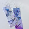 Bookmarks Set of Two,Printed Handfinished,Floral Collage Design,Pk of 2