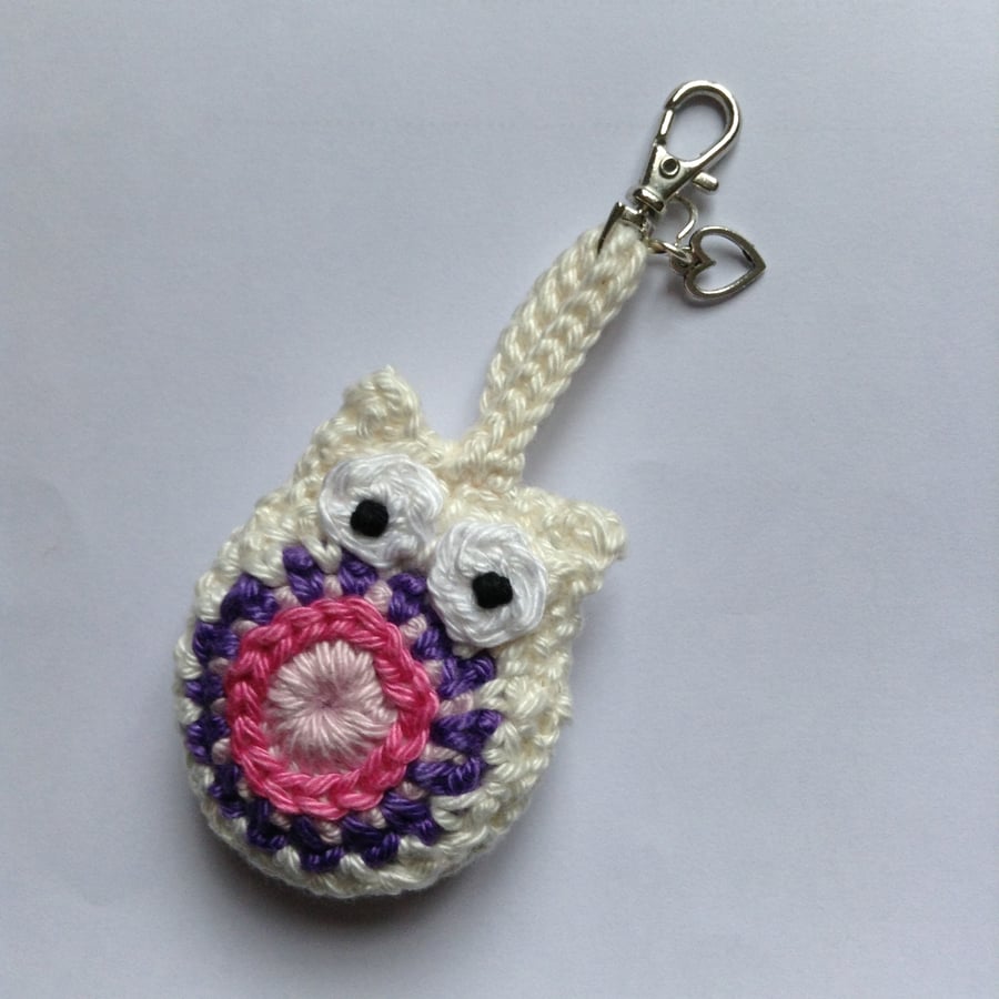Crochet Owl Bag Charm