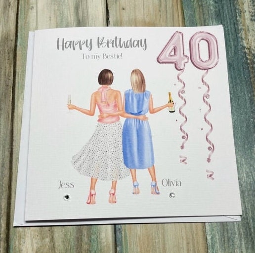 Best Friends Personalised Women's Happy Birthday Card For Her Sister Bestie etc