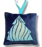 Velvet Lavender Sachet, Hand Printed Lavender Bag, Christmas Tree Ornament  - Image 5