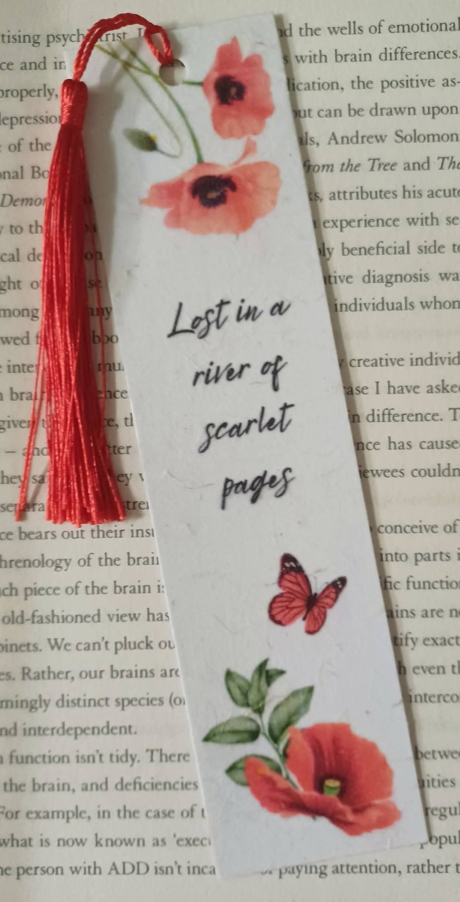 Handmade Bookmark Poppies and Gift Tag
