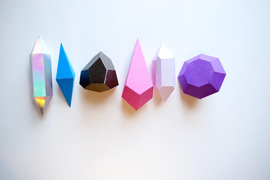 3D Crystal Paper Shapes Activity Pack