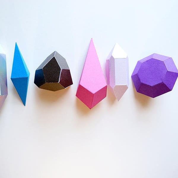 3D Crystal Paper Shapes Activity Pack