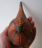 Raku carved bird (D) Orange - Image 5