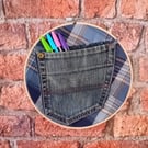 Handmade Denim Pocket Wall Hanging - Medium
