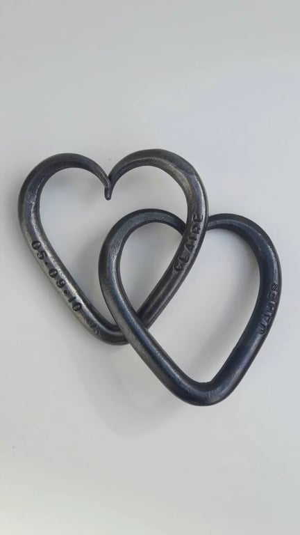6th Anniversary Love Hearts Interlinked Iron Wedding Personalized Hearts