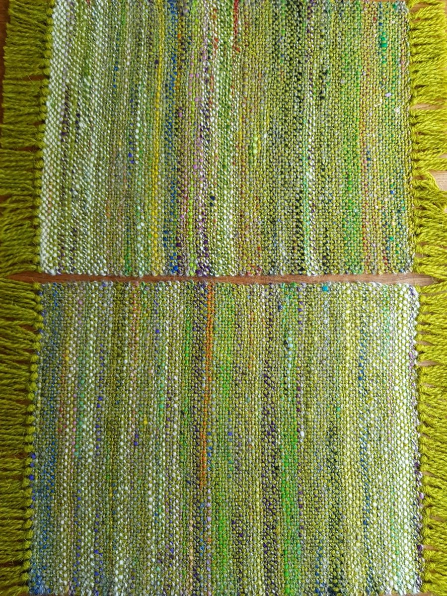 Hand Woven Placemats - Green - Set of 2