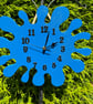 Large Blue Wooden 'Splat' Clock - Decorative Statement Clock - Image 1