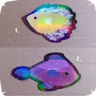 Holographic fish sticker