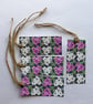 Gift tags, rectangle, digitally printed, Flower design - Image 1