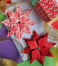 Two Origami Christmas Stars: Hanging Decorations (Red) 