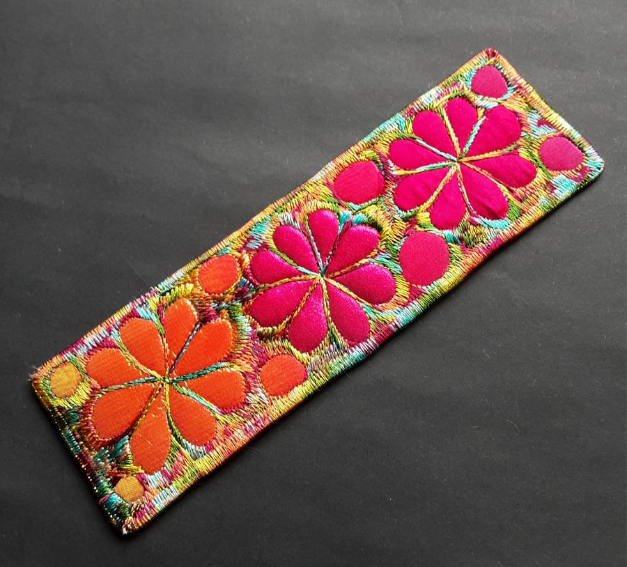 Bookmarks Textile with Machine Embroidery Boo... Folksy