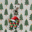 Clear acrylic Christmas keyring. "W"