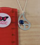 Sterling Silver Lapis Lazuli Pierced Teardrop Necklace (SKU201025D) - Image 3