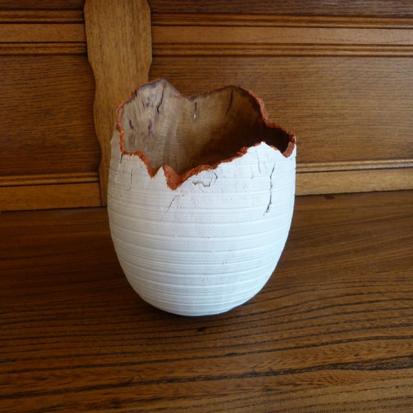 OAK BURR, DEEP BOWL, GREEN TURNED.