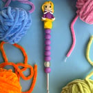 Handcrafted 4mm Princess Beaded Crochet Hook – Purple