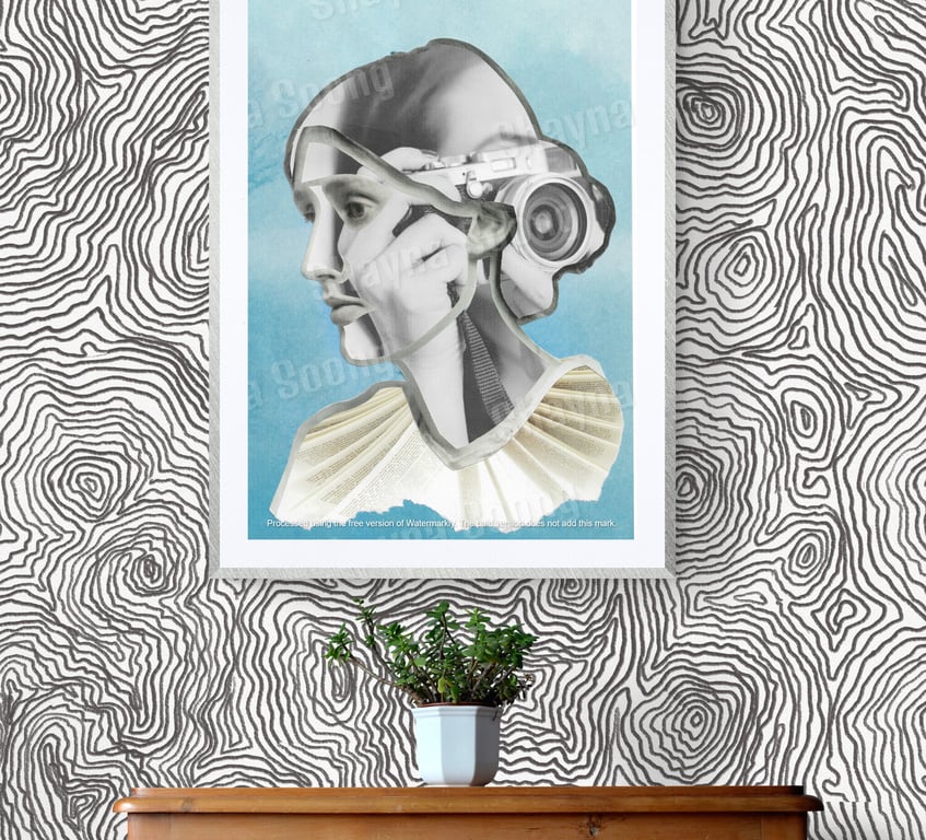 'Iconic' print of handmade collage